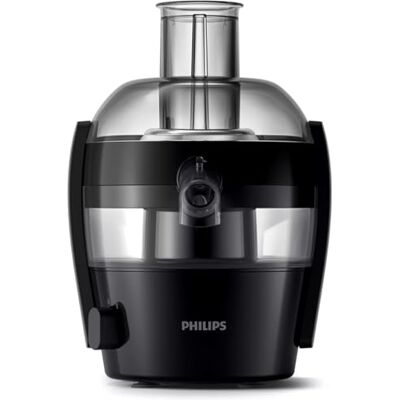 Philips Viva Collection Compact Juicer, 1.5 Litre, 500 Watt, Quick Clean Technology, Drip Stop, Dishwasher Safe Parts, See-through Pulp Container, Direct Serve, Black (HR1832/01) Philips Viva Collection Compact Juicer, 1.5 Litre, 500 Watt, Quick Clean Technology, Drip Stop, Dishwasher Safe Parts, See-through Pulp Container, Direct Serve, Black (HR1832/01)