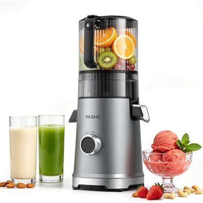 YASHE 3-in-1 Cold Press Juicer, 152 mm Extra Large Feed Chute Juicer Machine for Whole Fruits & Vegetables, 600W Slow Masticating Juicer with Nut Milk & Sorbet Function, Easy to Clean, BPA-Free YASHE 3-in-1 Cold Press Juicer, 152 mm Extra Large Feed Chute Juicer Machine for Whole Fruits & Vegetables, 600W Slow Masticating Juicer with Nut Milk & Sorbet Function, Easy to Clean, BPA-Free