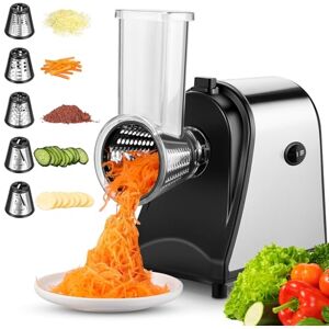 COOCHEER Vegetable Slicer, Electric Stainless Steel, 250 W Electric Vegetable Slicer, Cheese Grater, Multifunctional Chopper with 5 Blades for Potatoes, Carrots, Onions, Black COOCHEER Vegetable Slicer, Electric Stainless Steel, 250 W Electric Vegetable Slicer, Cheese Grater, Multifunctional Chopper with 5 Blades for Potatoes, Carrots, Onions, Black
