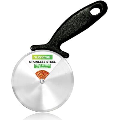 NutriChef Pizza Cutter, Stainless Steel Pizza Knife Slicer- Premium & Sharp Pizza Pie Wheel, w/Finger Guard, Non-Slip Plastic Handle, Dishwasher Safe, Cuts Through Bread, Pasta, Dough NutriChef Pizza Cutter, Stainless Steel Pizza Knife Slicer- Premium & Sharp Pizza Pie Wheel, w/Finger Guard, Non-Slip Plastic Handle, Dishwasher Safe, Cuts Through Bread, Pasta, Dough