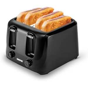 GEEPAS 4 Slice Toaster 6 Browning Levels with Cancel Function For Thin Small Bread Slice 2 Independent Controls 2 Removable Crumb Trays Cool Touch High Lift 1 Yr Warranty 1400W Black GEEPAS 4 Slice Toaster 6 Browning Levels with Cancel Function For Thin Small Bread Slice 2 Independent Controls 2 Removable Crumb Trays Cool Touch High Lift 1 Yr Warranty 1400W Black