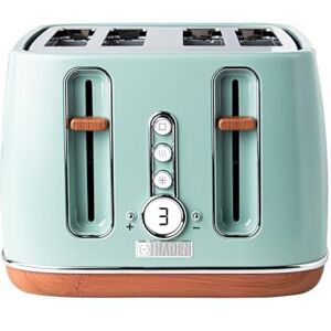 HADEN Dorchester Toaster 4 Slice – Stainless Steel Body Modern LCD Display 6 Browning Levels Cancel/Defrost/Reheat 1900-2300W Digital 4 Slice Toaster Easy Clean Green HADEN Dorchester Toaster 4 Slice – Stainless Steel Body Modern LCD Display 6 Browning Levels Cancel/Defrost/Reheat 1900-2300W Digital 4 Slice Toaster Easy Clean Green