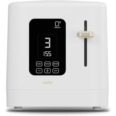 Cello White Digital Toaster - 2 Slice Touch & Timer Cello White Digital Toaster - 2 Slice Touch & Timer