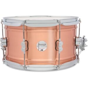 Pacific Drums Concept Series Metal Snare, 14" x 8", Brushed Copper, 1.2mm, Natural Satin A rolled copper shell with darker tone and a brushed exterior Pacific Drums Concept Series Metal Snare, 14" x 8", Brushed Copper, 1.2mm, Natural Satin A rolled copper shell with darker tone and a brushed exterior