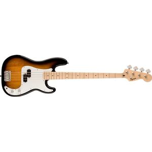 Fender Squier by Sonic Precision Electric Bass Guitar, Maple Fingerboard, White Pickguard, 2-Colour Sunburst Fender Squier by Sonic Precision Electric Bass Guitar, Maple Fingerboard, White Pickguard, 2-Colour Sunburst