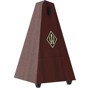 Wittner Metronome Taktell Pyramid Shape Maelzel System Series 845 Plastic casing Without bell Mahogany grain Mechanically wound No batteries required Made in Germany Wittner Metronome Taktell Pyramid Shape Maelzel System Series 845 Plastic casing Without bell Mahogany grain Mechanically wound No batteries required Made in Germany