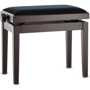 GEWA Piano Bench Deluxe, Solid Wood, Height Adjustable, Matte Rosewood GEWA Piano Bench Deluxe, Solid Wood, Height Adjustable, Matte Rosewood