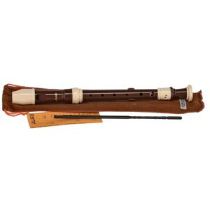 Aulos C soprano recorder Bel Canto 105A brown/ivory-coloured baroque fingering, with double holes with bag, cleaning rod, fingering chart removable thumb rest 3-piece Aulos C soprano recorder Bel Canto 105A brown/ivory-coloured baroque fingering, with double holes with bag, cleaning rod, fingering chart removable thumb rest 3-piece