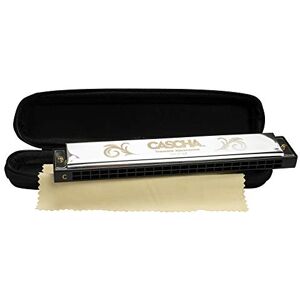 CASCHA Tremolo Harmonica, 24 holes, C-major, including soft case and care cloth, diatonic tremolo harmonica, silver CASCHA Tremolo Harmonica, 24 holes, C-major, including soft case and care cloth, diatonic tremolo harmonica, silver