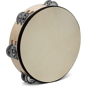 Tiger TAM98-08-BK 8" 20cm Wooden Tambourine Double Row of Jingles Natural Tiger TAM98-08-BK 8" 20cm Wooden Tambourine Double Row of Jingles Natural