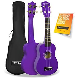 3rd Avenue Soprano Ukulele Beginner 21 Inch 4 Nylon Strings with Free Uke Bag – Purple – FREE 1 Month Online Lessons 3rd Avenue Soprano Ukulele Beginner 21 Inch 4 Nylon Strings with Free Uke Bag – Purple – FREE 1 Month Online Lessons