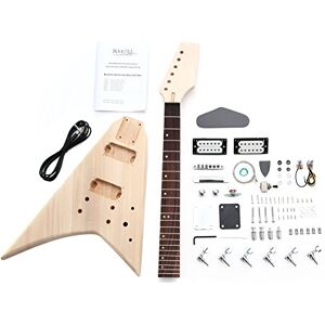 Rocktile 00038310 DIY Double Electric Guitar Construction Kit Do-It-Yourself, Basswood, Maple Screwed, Rosewood RR Style natural Rocktile 00038310 DIY Double Electric Guitar Construction Kit Do-It-Yourself, Basswood, Maple Screwed, Rosewood RR Style natural