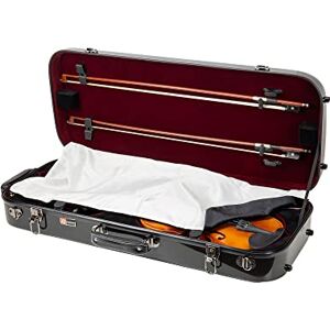 Crossrock Fiberglass Double Violin Case for Two 4/4 Size Gloss Black Shell, TSA Lock, Red Velvet Interior – Hard Shell with Shoulder Straps & Accessory Storage Black(CRF2020DVBK) Crossrock Fiberglass Double Violin Case for Two 4/4 Size Gloss Black Shell, TSA Lock, Red Velvet Interior – Hard Shell with Shoulder Straps & Accessory Storage Black(CRF2020DVBK)