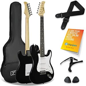 3rd Avenue XF Full Size 4/4 Electric Guitar Starter Beginner Pack with Bag, Strap, Picks and Capo – Black 3rd Avenue XF Full Size 4/4 Electric Guitar Starter Beginner Pack with Bag, Strap, Picks and Capo – Black