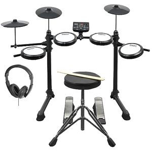 Axus AXK4 Electronic Drum Kit Starter Pack for Beginners with Quiet Mesh Drum Pads, Sticks, Stool and Headphones Axus AXK4 Electronic Drum Kit Starter Pack for Beginners with Quiet Mesh Drum Pads, Sticks, Stool and Headphones