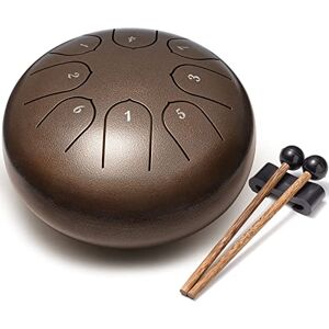 Lronbird Alloy Steel Tongue Drum 8 Notes 6 Inches Handpan Drums Concert Percussion Instruments with Pad Bag Mallets Music Book for Meditation Entertainment Musical Education Zen Yoga Gift (Bronze) Lronbird Alloy Steel Tongue Drum 8 Notes 6 Inches Handpan Drums Concert Percussion Instruments with Pad Bag Mallets Music Book for Meditation Entertainment Musical Education Zen Yoga Gift (Bronze)
