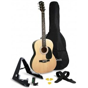 Martin Smith Full Size Acoustic Guitar Kit for Beginners, Natural 6 String Steel Guitar Starter Set with Stand, Tuner, Gig Bag, Strap, Picks & Lessons Martin Smith Full Size Acoustic Guitar Kit for Beginners, Natural 6 String Steel Guitar Starter Set with Stand, Tuner, Gig Bag, Strap, Picks & Lessons