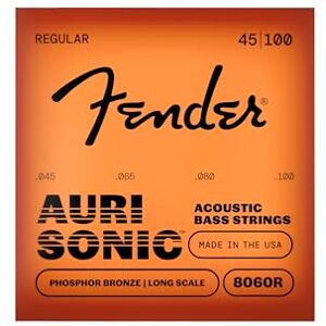 Fender Acoustic Bass Strings, Phosphor Bronze, Long Scale, .45-.100 Gauges, (4) Fender Acoustic Bass Strings, Phosphor Bronze, Long Scale, .45-.100 Gauges, (4)