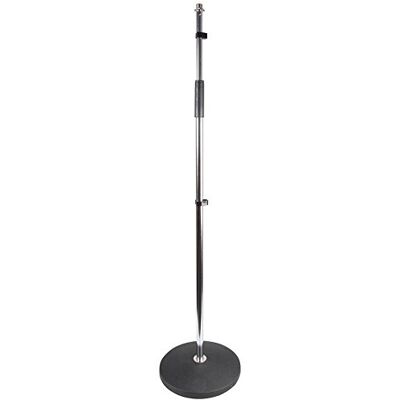PULSE Round Base Adjustable Microphone Stand, Chrome PULSE Round Base Adjustable Microphone Stand, Chrome