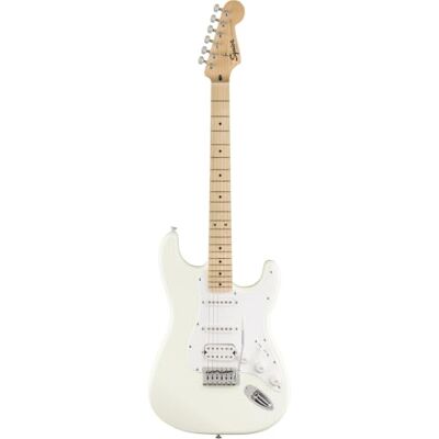 Fender Squier by Sonic Stratocaster HSS Electric Guitar, Easy-to-play Neck and Body for Beginners, with Free Virtual Lessons, Arctic White Fender Squier by Sonic Stratocaster HSS Electric Guitar, Easy-to-play Neck and Body for Beginners, with Free Virtual Lessons, Arctic White