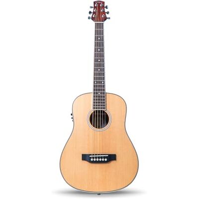 Carry-on Mini Electro Acoustic Guitar, 3/4 Size, Travel, Education, Steel String, Natural Carry-on Mini Electro Acoustic Guitar, 3/4 Size, Travel, Education, Steel String, Natural