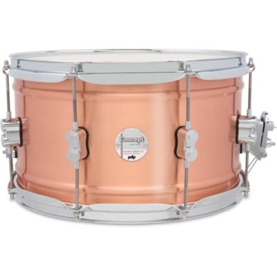 Pacific Drums Concept Series Metal Snare, 14" x 8", Brushed Copper, 1.2mm, Natural Satin A rolled copper shell with darker tone and a brushed exterior Pacific Drums Concept Series Metal Snare, 14" x 8", Brushed Copper, 1.2mm, Natural Satin A rolled copper shell with darker tone and a brushed exterior