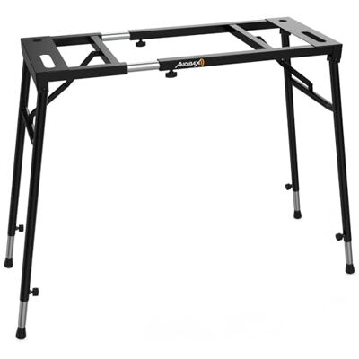 Audibax Onyx Pro 1 – Adjustable Stand for Keyboards and Mixers – Maximum Load of 50 kg – Flat Surface Support – Adjustable in Width and Height – Rubber Floor Protectors Audibax Onyx Pro 1 – Adjustable Stand for Keyboards and Mixers – Maximum Load of 50 kg – Flat Surface Support – Adjustable in Width and Height – Rubber Floor Protectors