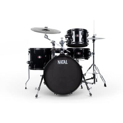 Natal DNA Stealth Drum Kit, Low Volume, Real Feel, compact drum kit with low volume cymbals, sticks and Stool Black Natal DNA Stealth Drum Kit, Low Volume, Real Feel, compact drum kit with low volume cymbals, sticks and Stool Black
