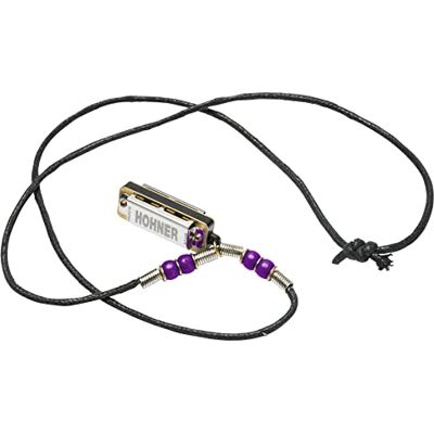 Hohner Mini Harmonica Necklace Purple M38N-PU Hohner Mini Harmonica Necklace Purple M38N-PU