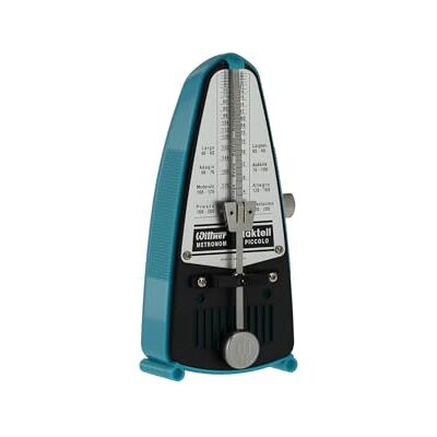 Wittner Metronome Taktell Piccolo Series 830 Plastic casing Without bell Turquoise Mechanically wound No batteries required Made in Germany Wittner Metronome Taktell Piccolo Series 830 Plastic casing Without bell Turquoise Mechanically wound No batteries required Made in Germany