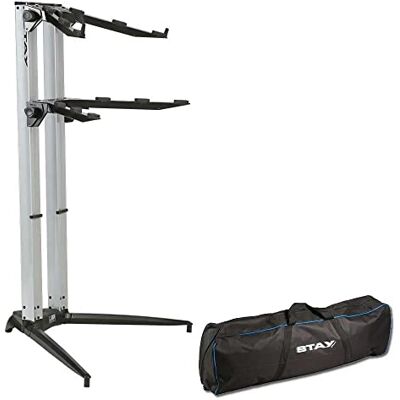STAY MUSIC STAY 2 Tier Piano Standing Stand Silver STAY MUSIC STAY 2 Tier Piano Standing Stand Silver