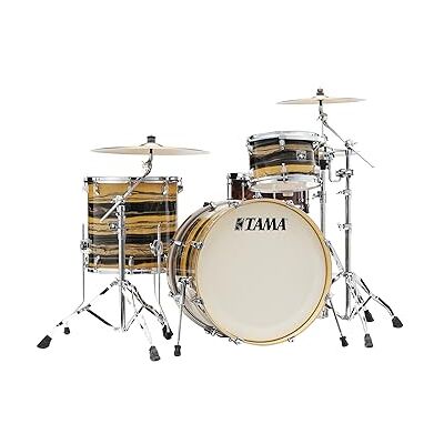 TAMA Superstar Classic 3-piece shell pack with 22" bass drum Natural Ebony Tiger TAMA Superstar Classic 3-piece shell pack with 22" bass drum Natural Ebony Tiger