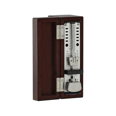 Wittner Metronome Taktell Super-Mini Series 880.2 Solid wood casing Without bell Matte mahogany Mechanical winding No batteries required Made in Germany Wittner Metronome Taktell Super-Mini Series 880.2 Solid wood casing Without bell Matte mahogany Mechanical winding No batteries required Made in Germany