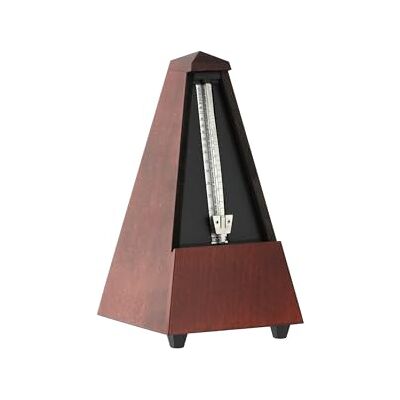 Wittner Metronome Taktell Pyramid Shape System Maelzel Series 800 Solid wood casing Without bell Matte mahogany coloured Mechanically wound No batteries required Made in Germany Wittner Metronome Taktell Pyramid Shape System Maelzel Series 800 Solid wood casing Without bell Matte mahogany coloured Mechanically wound No batteries required Made in Germany