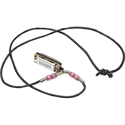 Hohner Mini Harmonica Necklace Pink M38N-PI Hohner Mini Harmonica Necklace Pink M38N-PI