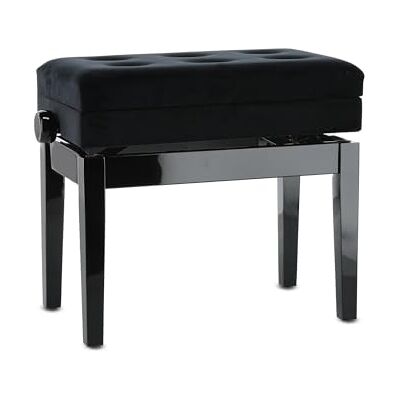 GEWA Piano Bench Deluxe Compartment, black high gloss, with sheet music compartment GEWA Piano Bench Deluxe Compartment, black high gloss, with sheet music compartment