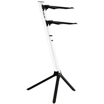 STAY MUSIC STAY Slim 2 Tier Keyboard Stand with Curved Top Tier Arms White STAY MUSIC STAY Slim 2 Tier Keyboard Stand with Curved Top Tier Arms White
