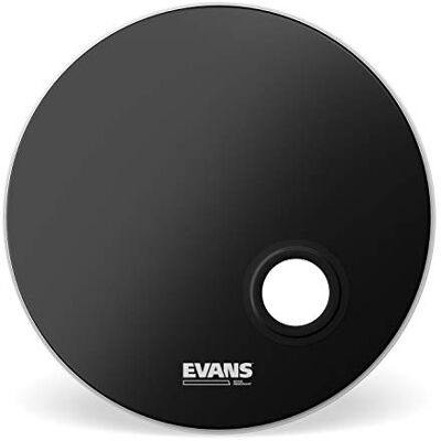 Evans REMAD Resonant Bass Drum Head, Adjustable Damping System with Foam Damping Ring, Black, 24 Inch Evans REMAD Resonant Bass Drum Head, Adjustable Damping System with Foam Damping Ring, Black, 24 Inch