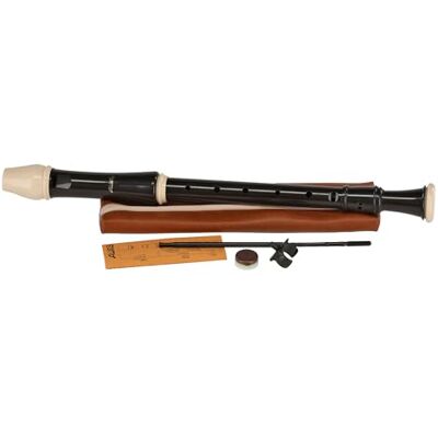 Aulos F alto recorder Robin 209B dark brown/ivory-coloured baroque fingering, with double holes with bag, cleaning rod, grease box, fingering chart removable thumb rest 3-piece Aulos F alto recorder Robin 209B dark brown/ivory-coloured baroque fingering, with double holes with bag, cleaning rod, grease box, fingering chart removable thumb rest 3-piece