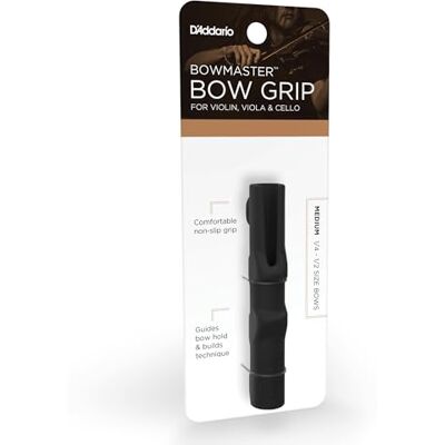 Super Sensitive D'Addario Bowmaster Cello, Viola, Violin Bow Grip Helps Technique Medium Super Sensitive D'Addario Bowmaster Cello, Viola, Violin Bow Grip Helps Technique Medium