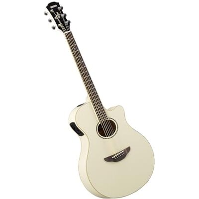 Yamaha APX600 Electro-Acoustic Guitar – Slim Thinline Body, 25” Scale, System65 Pickup, 3-Band EQ, Built-In Tuner, Oval Soundhole – Vintage White Yamaha APX600 Electro-Acoustic Guitar – Slim Thinline Body, 25” Scale, System65 Pickup, 3-Band EQ, Built-In Tuner, Oval Soundhole – Vintage White