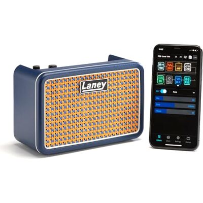 Laney PRISM MINI Portable Smart Guitar Amplifier, App Controlled Practice Amp with 100 Presets, 17 Amp Models, 32 Effects, Built-In Tuner, 14 Hour Battery, for Electric, Bass & Acoustic Guitar Blue Laney PRISM MINI Portable Smart Guitar Amplifier, App Controlled Practice Amp with 100 Presets, 17 Amp Models, 32 Effects, Built-In Tuner, 14 Hour Battery, for Electric, Bass & Acoustic Guitar Blue