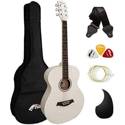 Tiger Acoustic Guitar for Beginners, Steel-String – White Tiger Acoustic Guitar for Beginners, Steel-String – White