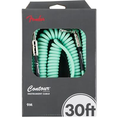 Fender 30' Contour™ Series Coil Instrument Cable, Seafoam Green Fender 30' Contour™ Series Coil Instrument Cable, Seafoam Green