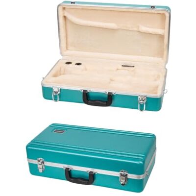 Crossrock ABS Trumpet Case Matte Mint Blue Shell, Red Plush Interior, Shoulder Strap – Rectangular Hardshell for Bb Trumpet -Mint Blue (CRA862TRMB) Crossrock ABS Trumpet Case Matte Mint Blue Shell, Red Plush Interior, Shoulder Strap – Rectangular Hardshell for Bb Trumpet -Mint Blue (CRA862TRMB)