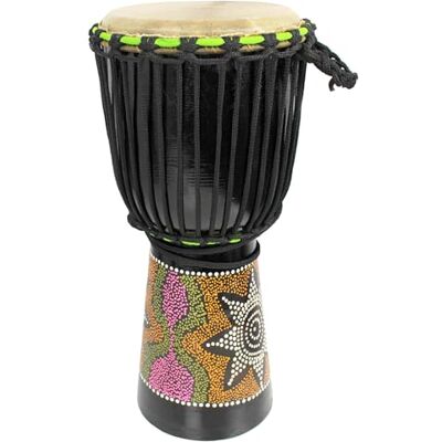 A-Star 8 Inch Painted Colourful West African Djembe Drum Authentic Handmade, Rope Tuned, Natural Skin Head Educational Hand Drum 50 cm Height. A-Star 8 Inch Painted Colourful West African Djembe Drum Authentic Handmade, Rope Tuned, Natural Skin Head Educational Hand Drum 50 cm Height.