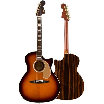 Fender California Select Newporter Acoustic Guitar, Aged Cognac Burst Fender California Select Newporter Acoustic Guitar, Aged Cognac Burst