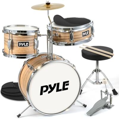 Pyle Kids Drum Set 5 Piece Drum Kit with Stool & Bass Pedal For Children 3-12 Years Including Bass Drum, Snare Drum, Drumsticks, Mute & Accessories Beginner Percussion Set Pyle Kids Drum Set 5 Piece Drum Kit with Stool & Bass Pedal For Children 3-12 Years Including Bass Drum, Snare Drum, Drumsticks, Mute & Accessories Beginner Percussion Set