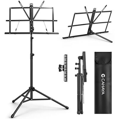 CAHAYA 2-in-1 Desktop & Floor Stand Music Stand Portable Music Stand, Height Adjustable, Foldable with Carry Bag & Music Clip for Students, Musicians, Outdoor Performances CAHAYA 2-in-1 Desktop & Floor Stand Music Stand Portable Music Stand, Height Adjustable, Foldable with Carry Bag & Music Clip for Students, Musicians, Outdoor Performances
