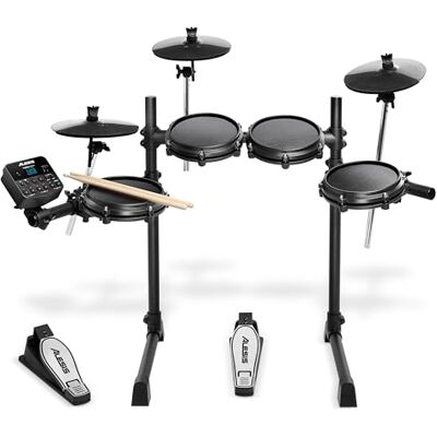 Alesis Turbo Mesh Kit Electric Drum Set for Beginners with Quiet 8" Mesh Pads, Lessons, 100+ Sounds, Drum Sticks and Connection Cables Alesis Turbo Mesh Kit Electric Drum Set for Beginners with Quiet 8" Mesh Pads, Lessons, 100+ Sounds, Drum Sticks and Connection Cables